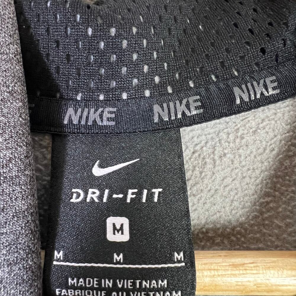 Nike Dri-Fit Hoodie Mens M Gray Swoosh Pullover Athletic Logo Sportswear Gym - Picture 4 of 5